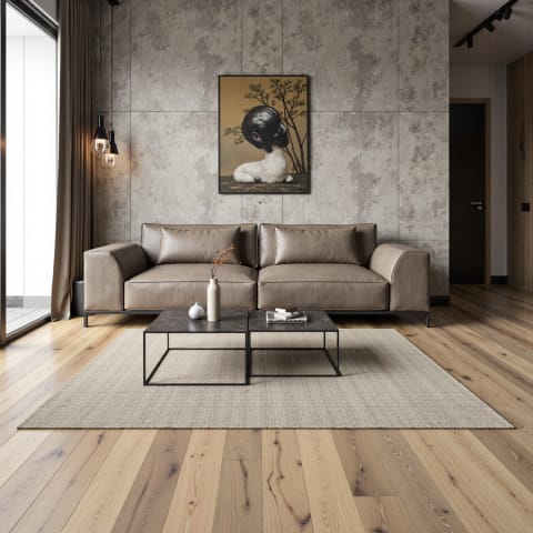 Dunnottar Rustic Oak Brushed & Matt Lacquered Hardwood Engineered Wood Flooring