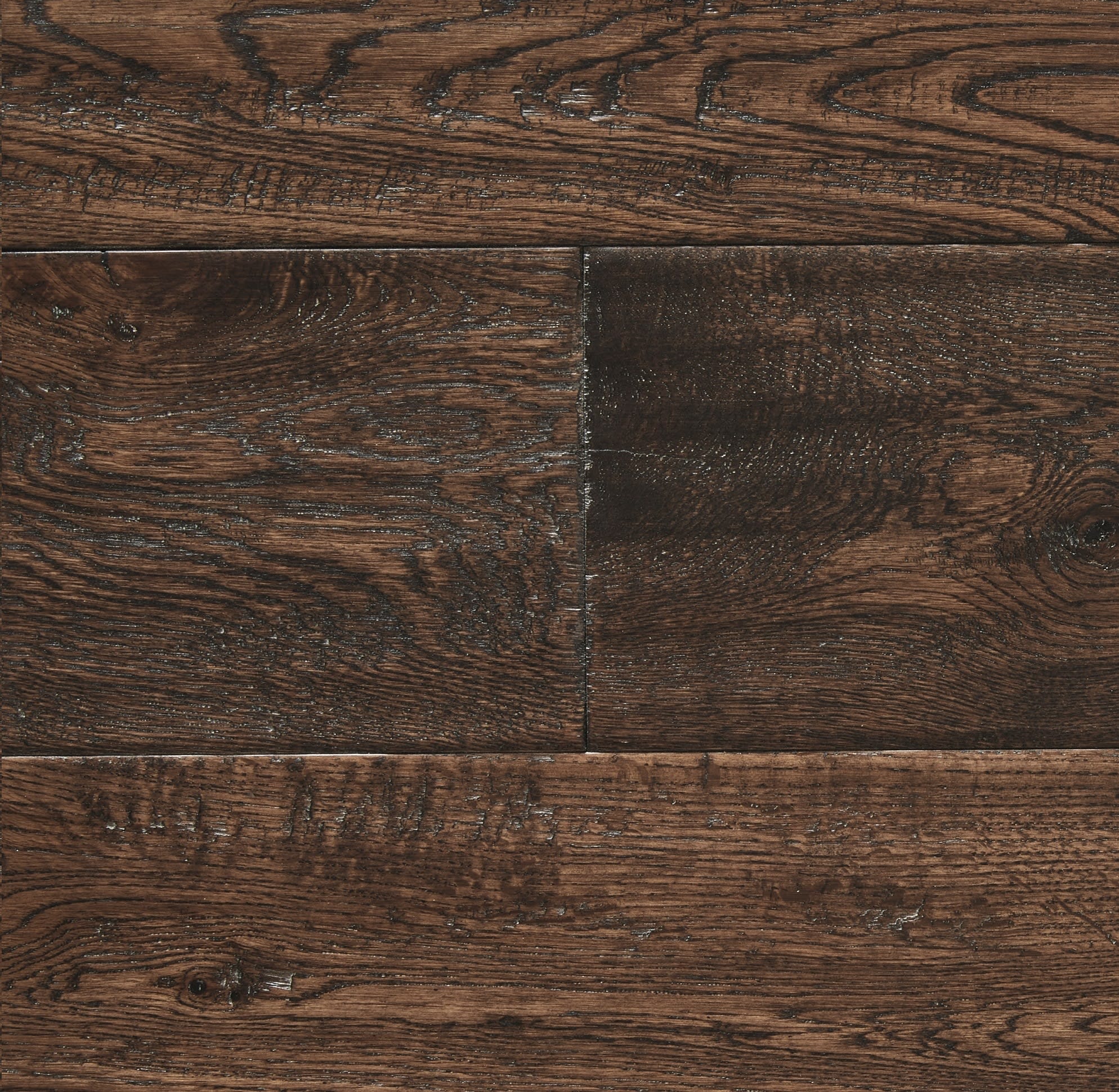 Antique Stained Oak Hand-Scraped 150mm Hardwood Flooring - Image 3