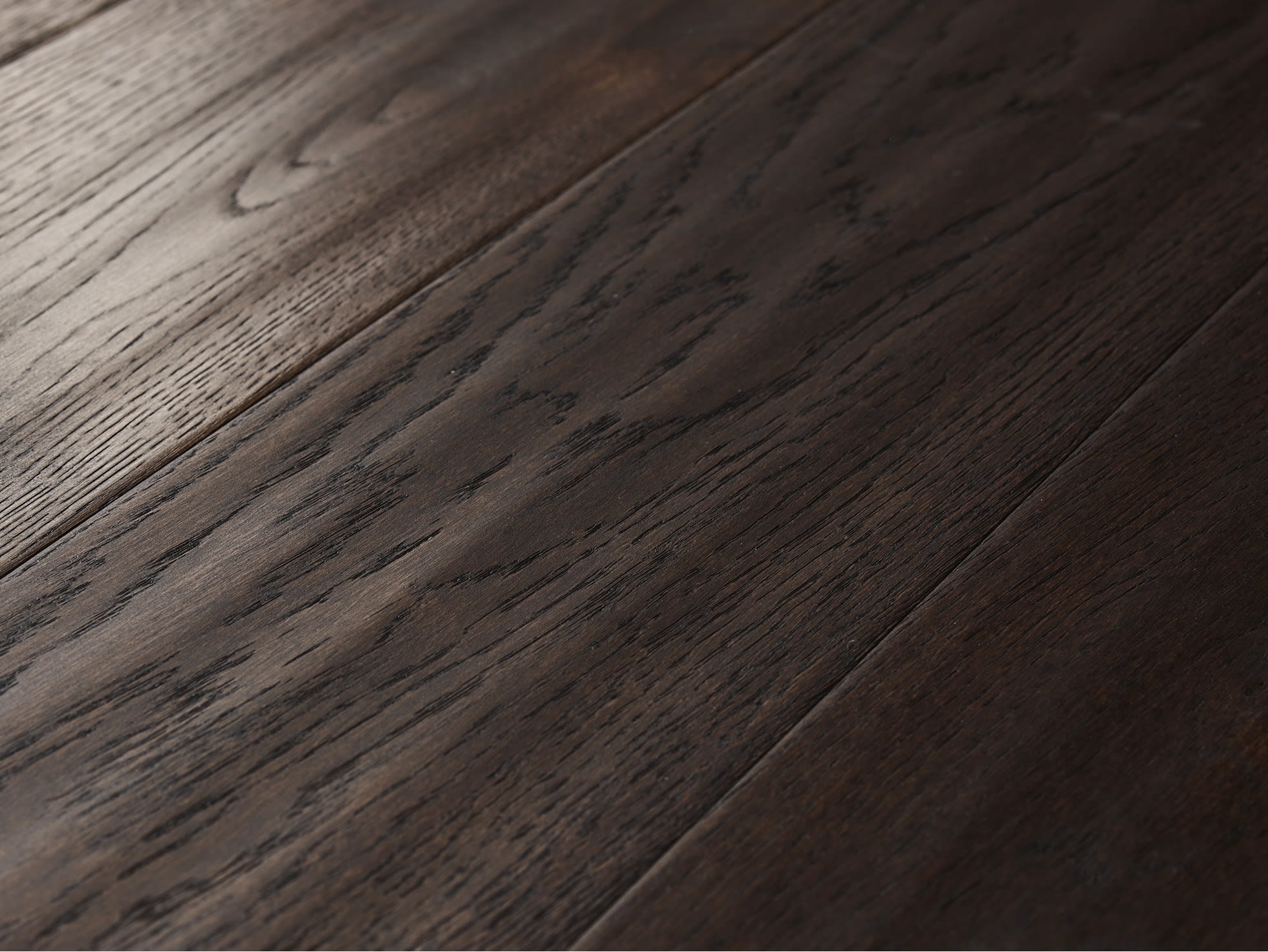 Chocolate Stained Oiled Oak Hand Scraped Hardwood - Image 3