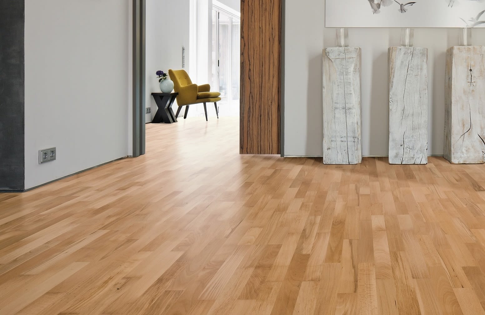 3 Strip Steamed Beech Engineered Hardwood Flooring - Image 5