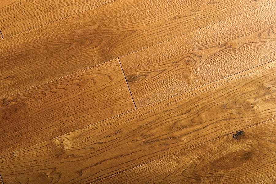 Golden Oak Brushed UV Oiled Engineered Hardwood Flooring