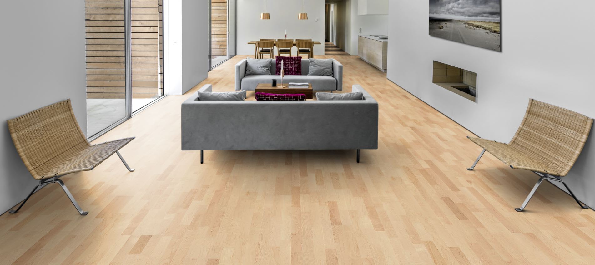 3 Strip Maple (Canadian) Engineered Hardwood Flooring - Image 2