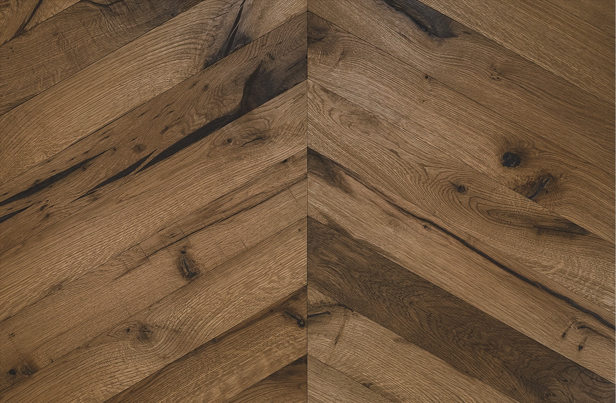 Pimlico Smoked Oak Natural Oiled Reclaimed Chevron Engineered Hardwood Flooring