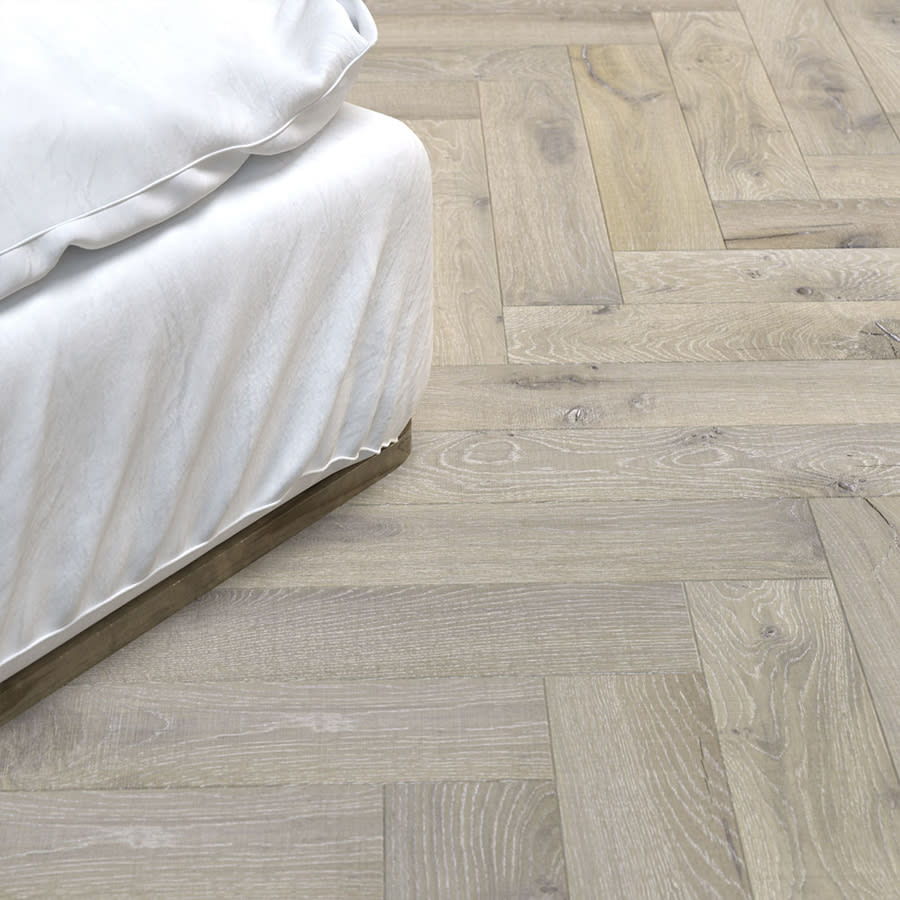 Dunnottar Rustic Oak Brushed & Matt Lacquered Engineered Herringbone Wood Flooring - Image 2