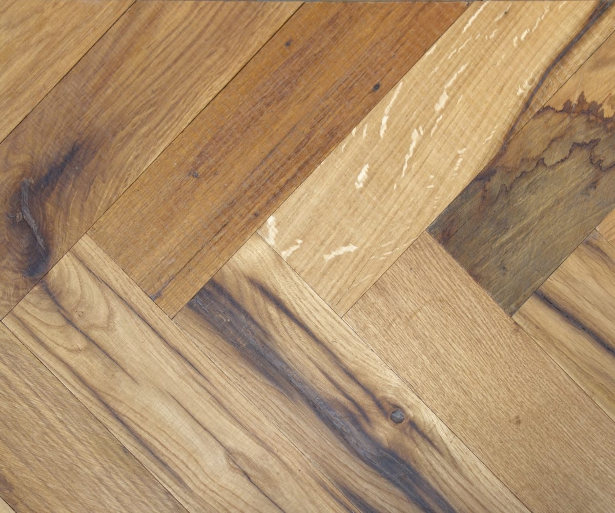 Cathedral Oak Hardwax Oiled Reclaimed Herringbone Parquet Engineered Hardwood Flooring