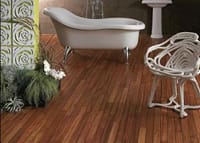 Main Image for article Can I install real wood floor in my bathroom?