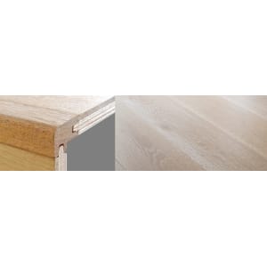 Titanium White Stained 21mm Oak Stair Nosing Profile Solid Hardwood 2.7m