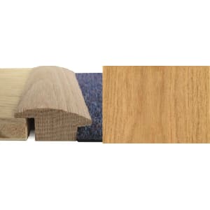 Oak Wood to Carpet Profile Soild Hardwood 15mm Rebate 1.0m