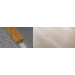 Titanium White Stained Wood to Carpet Profile Solid Hardwood 15mm Rebate 2.7m
