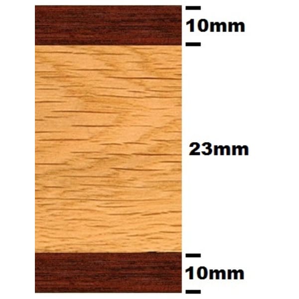 Double Mahogany & Oak Parquet Solid 43mm Insert Strip - Image 2
