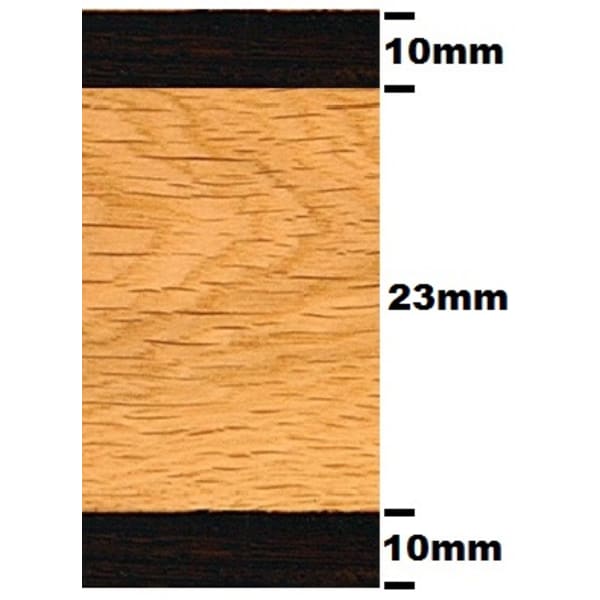 Double Wenge & Oak Parquet Solid 43mm Insert Strip - Image 2