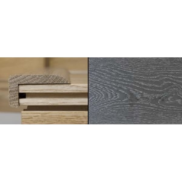 Silver Grey Stained Stair Nose Profile Solid Hardwood 2.4m
