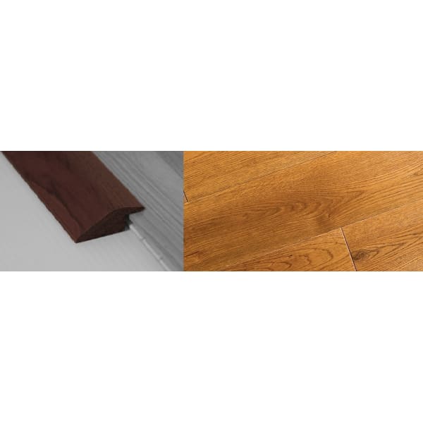 Golden Rustic Stained Solid Oak Ramp Bar Flooring Profile 18mm Rebate 2.7m