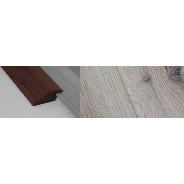 Limehouse White Stained Solid Oak Ramp Bar Flooring Profile 15mm Rebate 2.7m