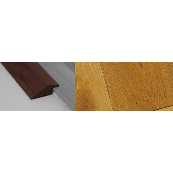 Smoked Distressed Stained Solid Oak Ramp Bar Flooring Profile 15mm Rebate 2.7m