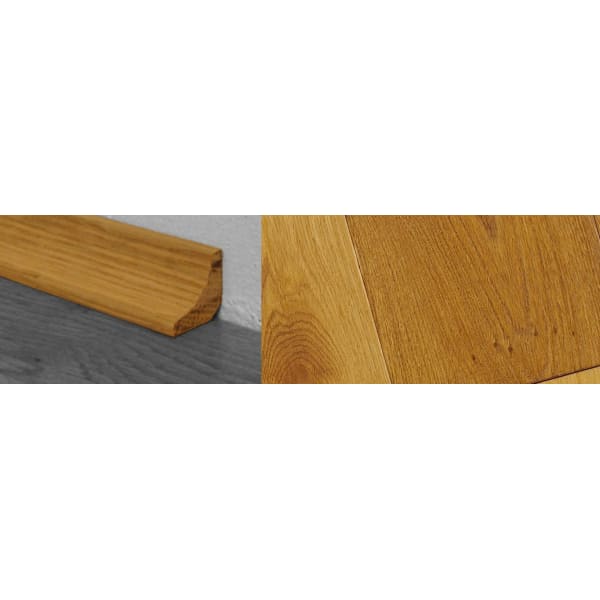 Smoked Distressed Stained Solid Oak Scotia 2.7m for Flooring
