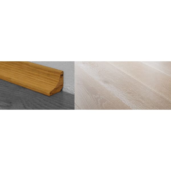 Titanium White Stained Solid Oak Scotia 2.7m for Flooring