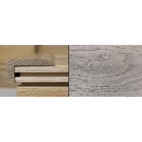 Mushroom Grey Stained Stair Nose Profile Solid Hardwood 1m