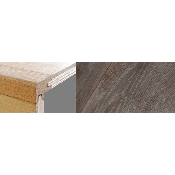 Fired Brick Stained 15mm Oak Stair Nosing Profile Solid Hardwood 2.7m