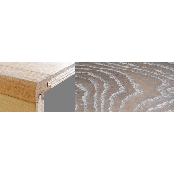 Nordic Beech Stained 15mm Oak Stair Nosing Profile Solid Hardwood 2.7m