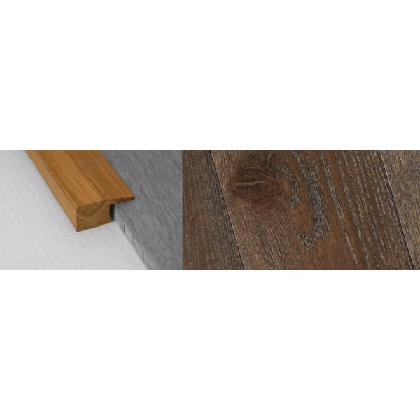 Dark Grey Stained Solid Oak Square Edge Flooring Profile 15mm 2.7m