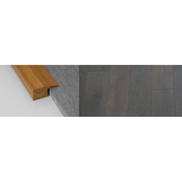 Grey Stained Solid Oak Square Edge Flooring Profile 18mm 2.7m