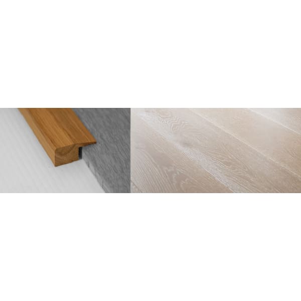 Titanium White Stained Solid Oak Square Edge Flooring Profile 15mm 2.7m
