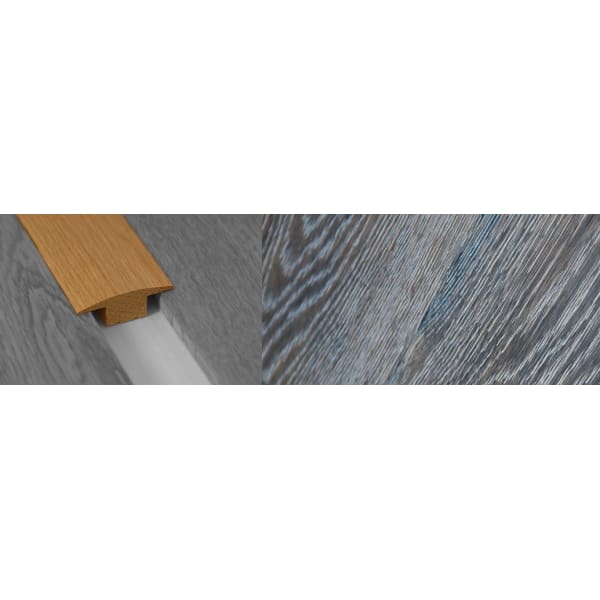 Grey Wharf Stained Solid Oak T-Bar Profile Hardwood 15mm Rebate 2.7m