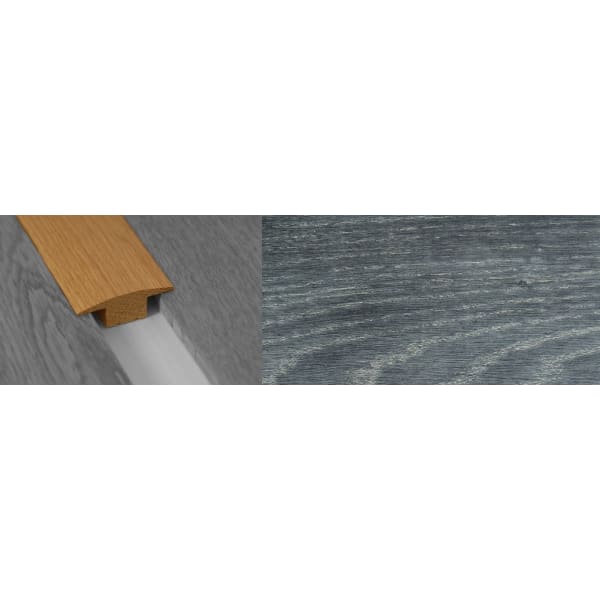 Midnight Mist Stained Solid Oak T-Bar Profile Hardwood 15mm Rebate 2.7m