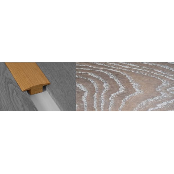 Nordic Beach Stained Solid Oak T-Bar Profile Hardwood 15mm Rebate 2.7m