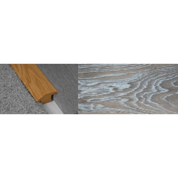 Silver Haze Stained Wood to Carpet Profile Solid Hardwood 15mm Rebate 2.7m