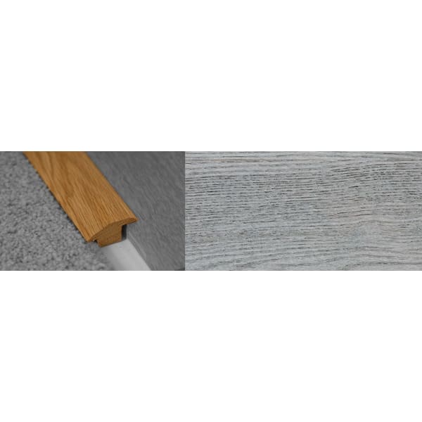 Smokehouse Grey Stained Wood to Carpet Profile Solid Hardwood 15mm Rebate 2.7m
