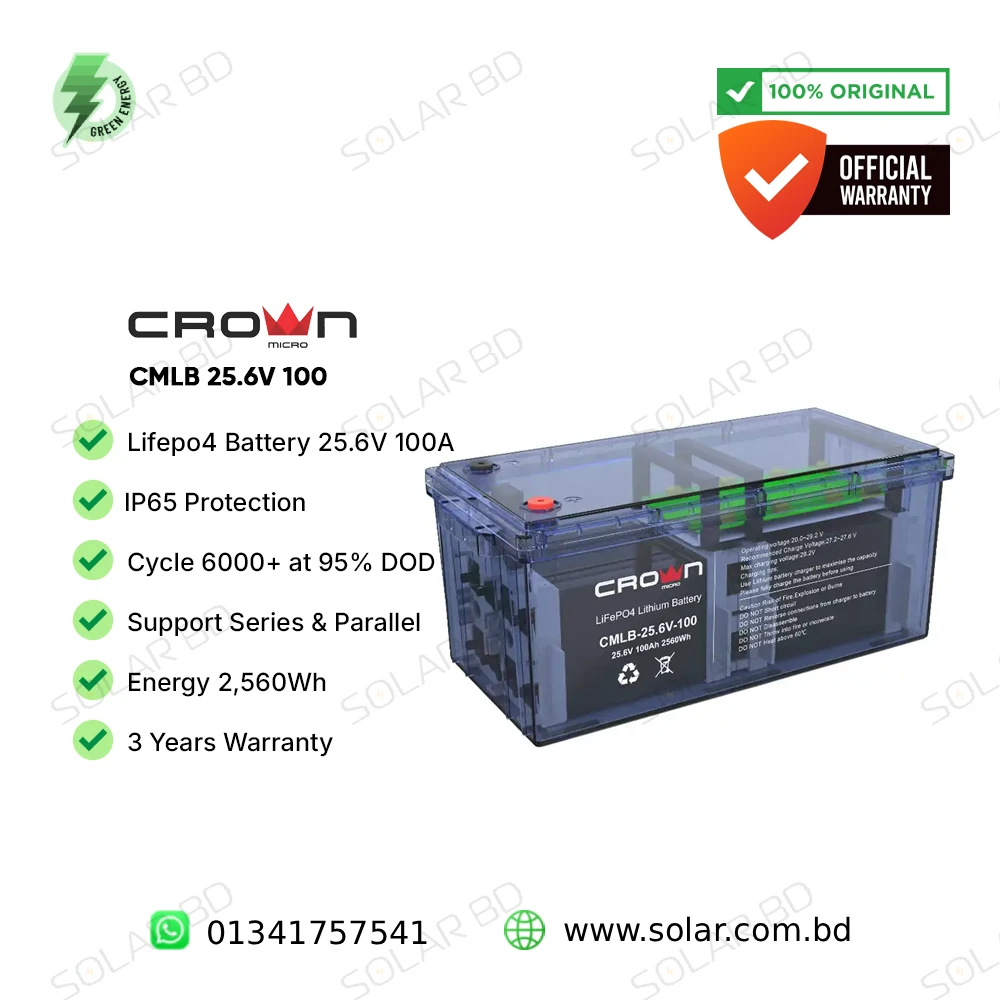 CROWN 25.6V 100AH Lithium Lifepo4 Battery