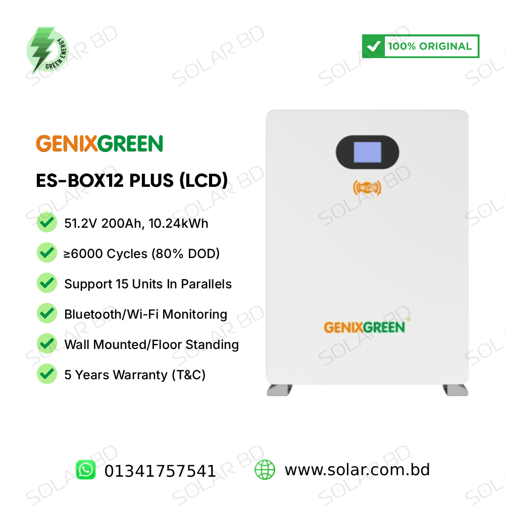 GENIXGREEN ES-BOX12 PLUS (LCD) 51.2V 200Ah 10.24kW LiFePO4 Battery