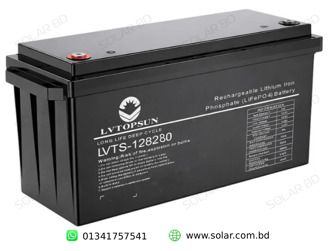 LVTOPSUN 12.8V 280Ah 3.58KWh Lithium Iron Phosphate Battery view 2