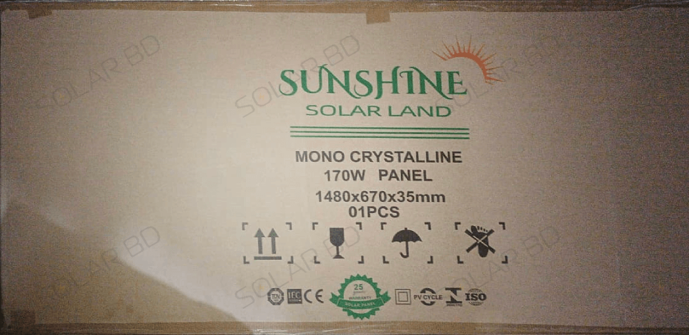 SUNSHINE 170W Germany Cell 12V Mono Solar Panel view 4