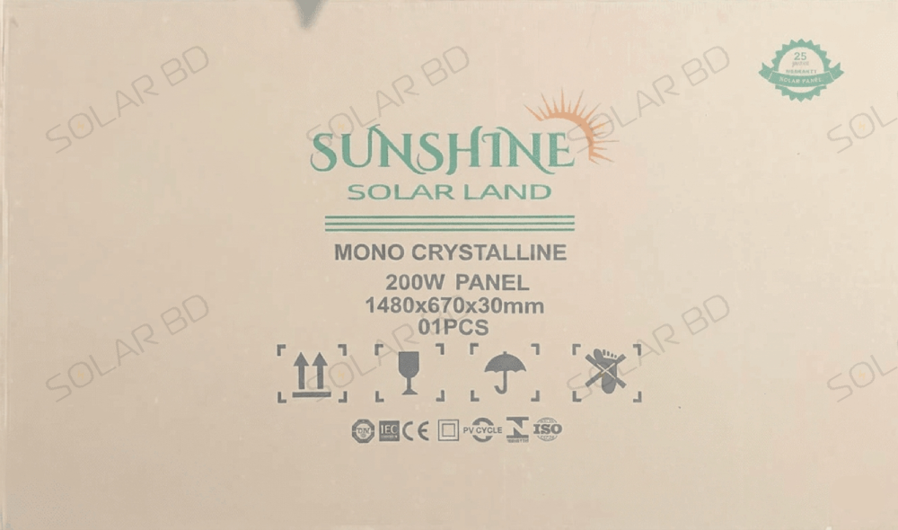 SUNSHINE 200W Germany Cell 12V Mono Solar Panel view 4