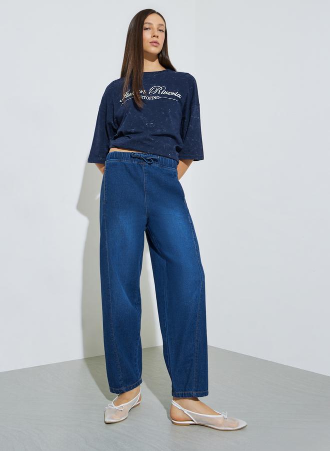 Styli Women's Barrel Fit Jogger Style Jeans
