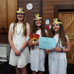 Egyptians Zoë van Der Wees, Aliesha Waghorn and Chelsea O’Hara received a Merit Award for Best Dressed. They smiled all day!  