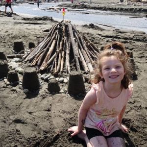 Lauren Hunter, 6, with her sandcastle. Photo / Supplied. Lauren Hunter, 6, with her sandcastle. Photo / Supplied.