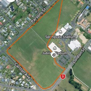 A virtual plan of what the course around the Springvale fields looked like on Saturday.