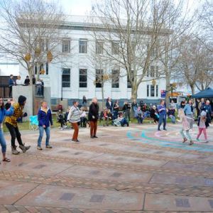 People of all ages came to have a dance during the event. Photo / Lewis Gardner.