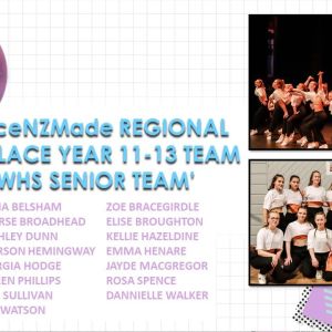 DanceNZMade Regional 2nd Place Y11-13 Team 'WHS Senior Team'.