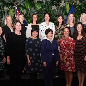 The first graduates of the NZOC Women in Sports Leadership Academy (Megan Compain, back row, fifth from left). Photo: supplied. 