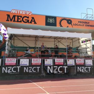 Year 13 student Chester Nevil (on drums) entertained the Relay for Life participants.