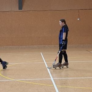 Amelia Neale (Yr 12), Siobhan Pitkethley (Yr 9), Michaela Ross (Yr 9) warming up before their ladies game.  Photo / Andrea Ross.