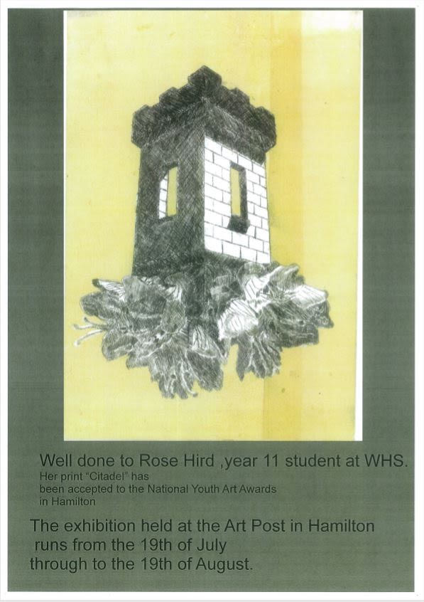 Rose's Art on Display at National Youth Art Awards Whanganui High School