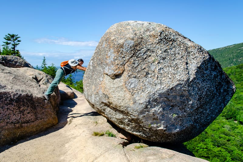 sushila pushing on bubble rock