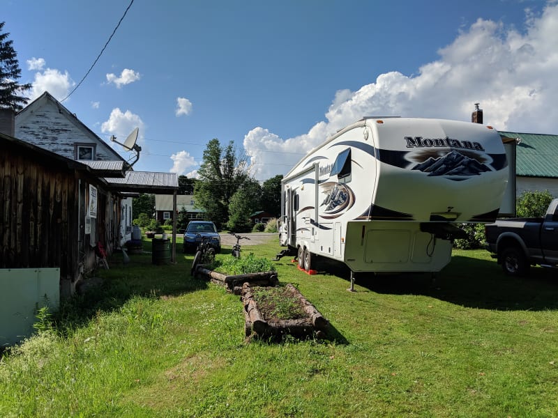 rv parked in driveway