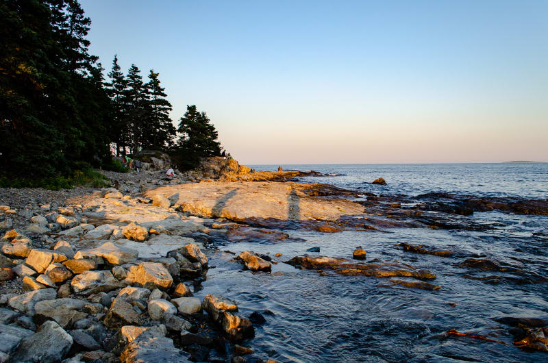 rocks and water at seawall